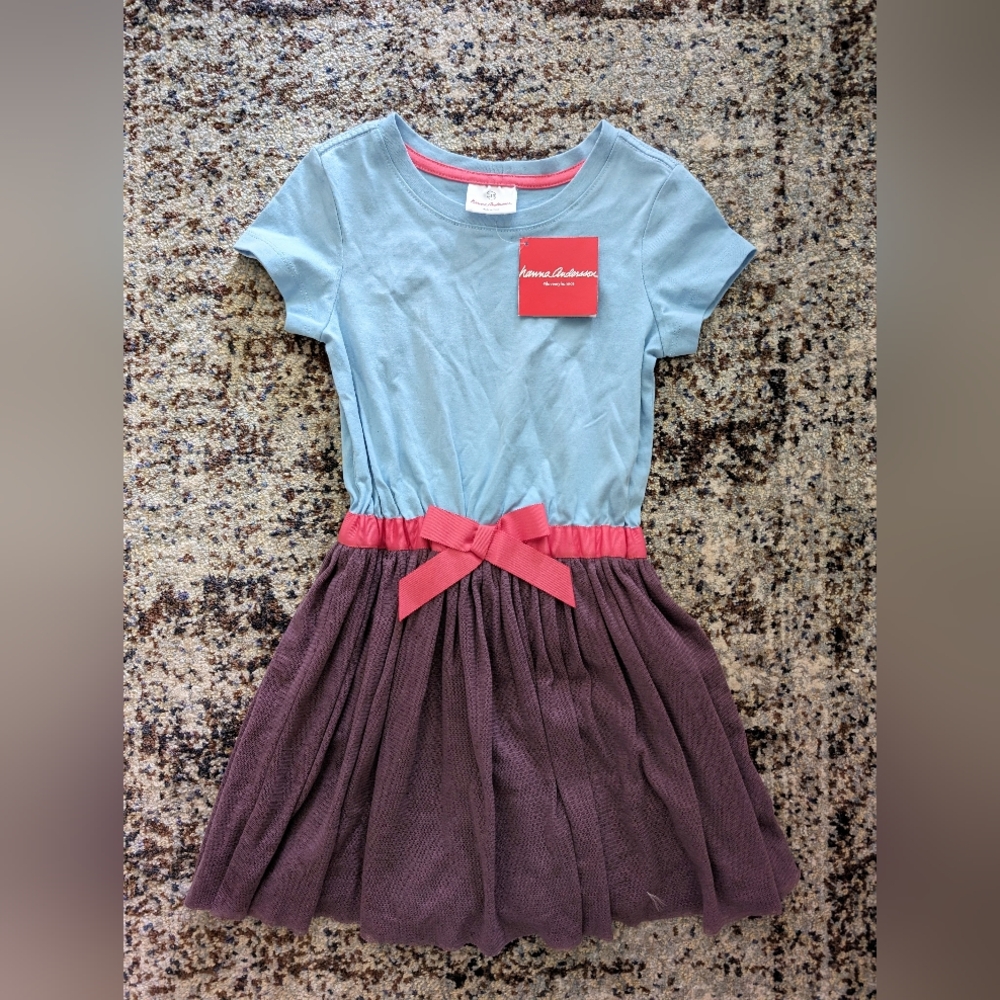 NWT 5T Hanna Andersson short sleeve bow waist dress